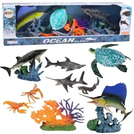 Set of Figures Sea Animals Movable Elements Turtle