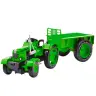 Metal Farm Tractor With Trailer Green 1:18