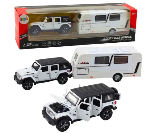 Set of Car Off-road Camper Metal Drive Lights Sounds White 1:32