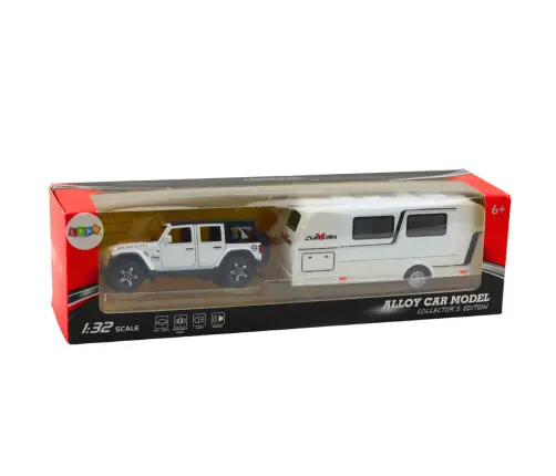 Set of Car Off-road Camper Metal Drive Lights Sounds White 1:32