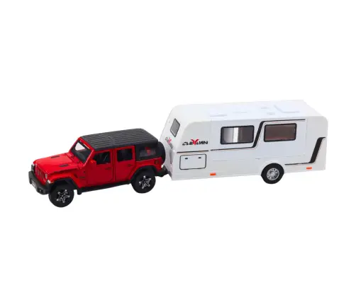 Set of Car Off-road Camper Metal Drive Lights Sounds Red 1:32