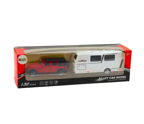 Set of Car Off-road Camper Metal Drive Lights Sounds Red 1:32