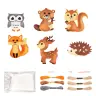 Creative Set of Embroidery Felt Forest Animals 6pcs