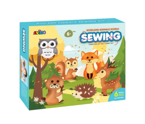 Creative Set of Embroidery Felt Forest Animals 6pcs