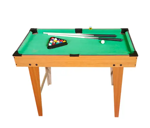 Mini Billiards Table Wooden Balls Cues Triangle Chalk