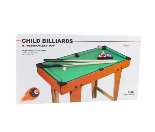 Mini Billiards Table Wooden Balls Cues Triangle Chalk