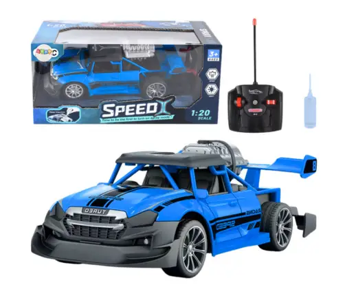 Remote Control Car RC 1:20 Lights Smoke Effect Blue