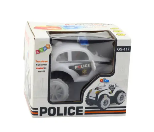 Police Car Rollover Obstacle Sensor 360° Lights Sounds White