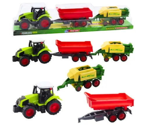 Set of Agricultural Tractor Trailer Press Agricultural Machine