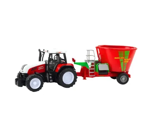 Agricultural Farm Tractor With Trailer Feed Mixer Red 60cm