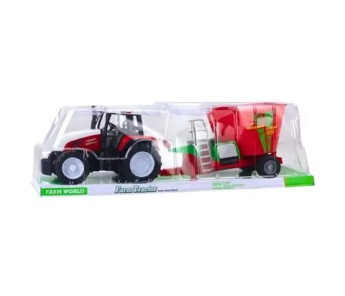 Agricultural Farm Tractor With Trailer Feed Mixer Red 60cm