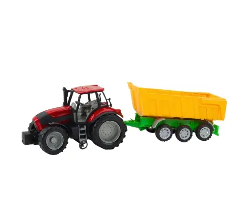 Agricultural Farm Tractor With Yellow Trailer Red 46cm