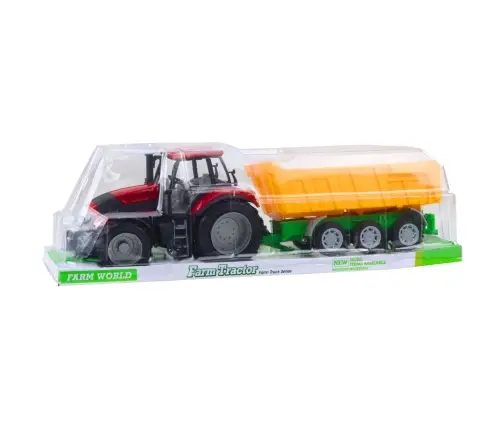 Agricultural Farm Tractor With Yellow Trailer Red 46cm