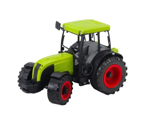Green Agricultural Tractor with Trailer for Logs
