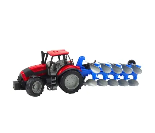 Agricultural Farm Tractor with Plow Drive Red