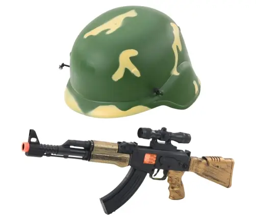 Military Set Military Rifle Sound Helmet with Rubber Band