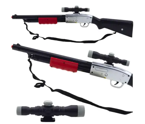 Rifle Shotgun Prop Shoulder Strap Scope Black Sounds 65cm