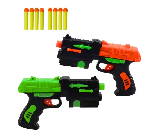 Set of Two Foam Dart Guns with Suction Cups 8pcs
