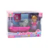 Mini Doll Set with Bathtub and White Dog Pink Mini Doll Set with Bathtub and White Dog Pink