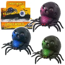 Spider Anti-Stress Squishy Toy with Gel Balls Black