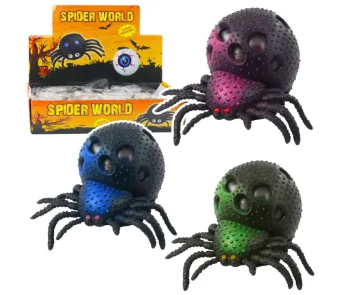 Spider Anti-Stress Squishy Toy with Gel Balls Black