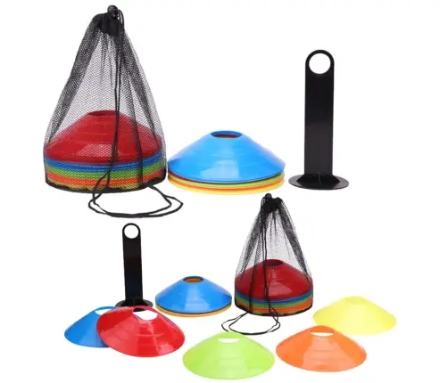 Training Cones Stand Transport Net Colorful Set of 50 pcs.