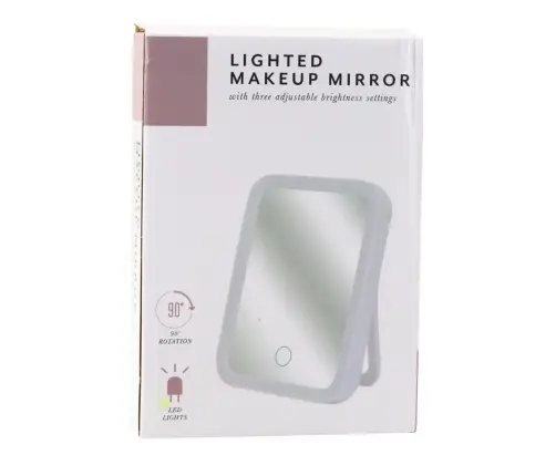 LED Illuminated Mirror 3 Lighting Modes 90° Tilt Angle White