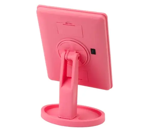 Cosmetic Mirror 16 LED Diodes With Stand Adjustable Pink