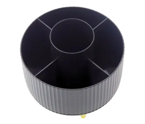 360° Rotating Cosmetic Brush Organizer with 5 Compartments Black