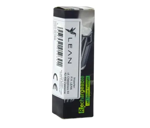 LED Flashlight Adjustable Zoom 3 Lighting Modes USB Charging Black