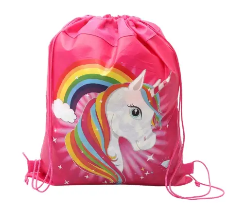 Unicorn Rainbow Pink Gymnastics Shoe Bag 35x27 cm