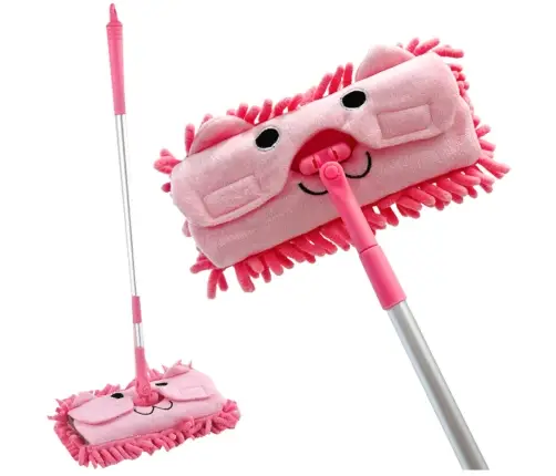 Children's Mop With Telescopic Handle Animal Pink
