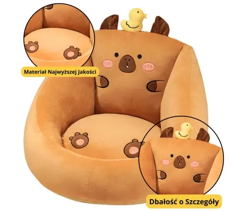 Plush Armchair For Children Capybara With Duck Brown 50x45cm Plush Armchair For Children Capybara With Duck Brown 50x45cm