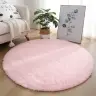Plush Soft Round Rug Anti-slip Light Pink 122cm