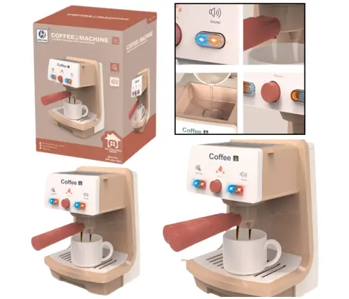 Coffee Maker Toy Cup Portafilter Lights Sounds