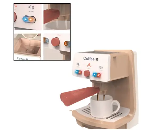 Coffee Maker Toy Cup Portafilter Lights Sounds