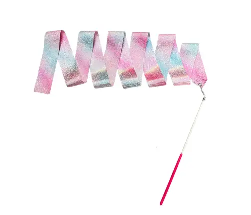 Gymnastic Ribbon For Dance Exercises Pink Violet Blue Shiny