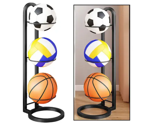 3-Tier Metal Ball Stand Stable Matte Black