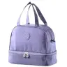 Thermal Insulating Breakfast Bag with Adjustable Strap Purple 27cm