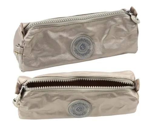 School Pencil Case Organizer Single Compartment Silver 21.5cm
