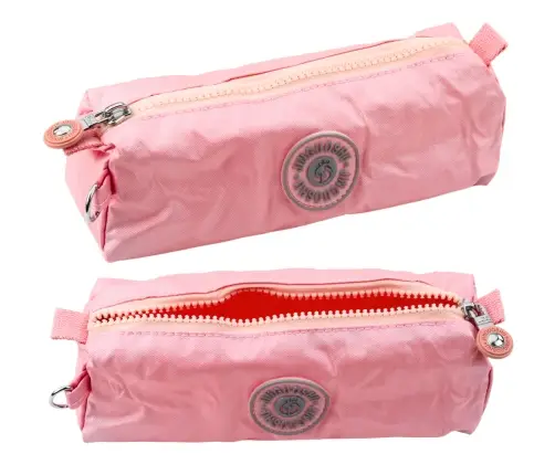 School Pencil Case Organizer Single Compartment Pink 21.5cm