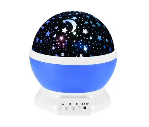 Rotating 360° LED Star Projector Night Light Blue