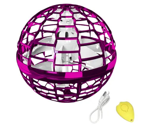 Flying Spinning Ball Flynova Hand Controlled Pink LED 10cm