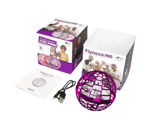 Flying Spinning Ball Flynova Hand Controlled Pink LED 10cm