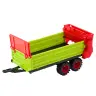 Tractor with trailer, friction drive, opening hood, doors, green