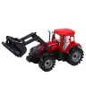 Set of Tractor with Loader and Agricultural Baler Red