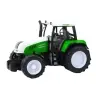 Green Agricultural Tractor with Trailer and Feed Mixer