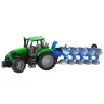Agricultural Farm Tractor With Plow Drive Green Agricultural Farm Tractor With Plow Drive Green