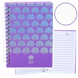 Holographic Shells Lined Notebook Purple A6 80 Sheets