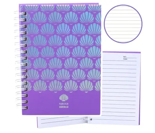 Holographic Shells Lined Notebook Purple A6 80 Sheets